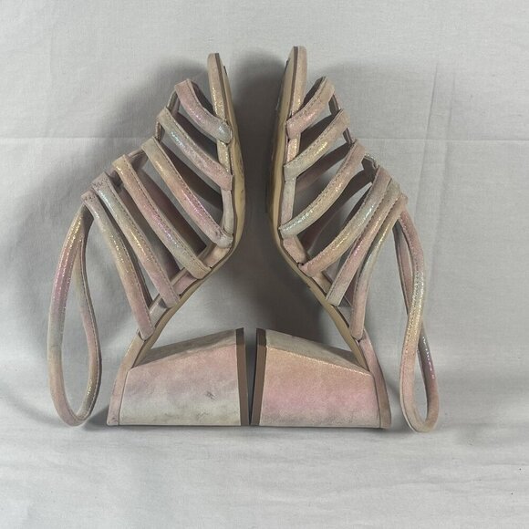 Free People Women's Multicolor Strappy Block Heel COLETTE Sandals Shoe Size 8.5‎ - Picture 7 of 9